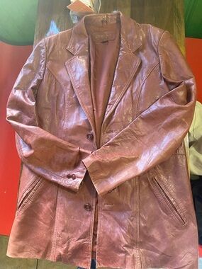 Men’s Brown Trading Post Deer Skin  Leather Blazer Jacket